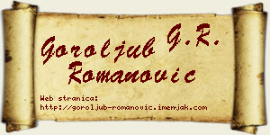 Goroljub Romanović vizit kartica